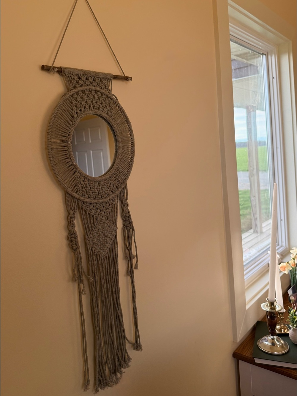 Handmade Macrame Wall Mirror Hanging